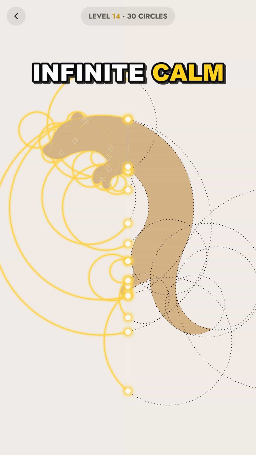 Golden Circle level 14 — a design drawn entirely from circles